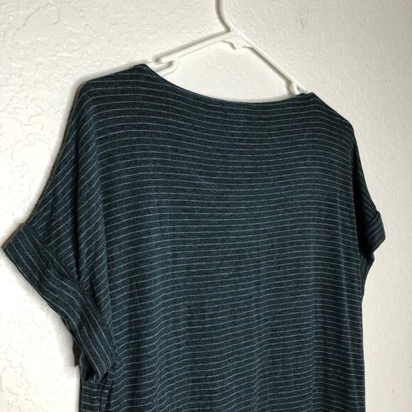 Cabi Groove Tee green gray striped jersey knit top size Small #4008 - Picture 10 of 13